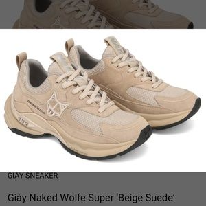 NEW Naked Wolfe Super Beige Suede Sneakers (US 6)